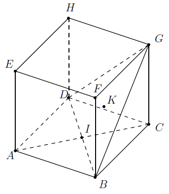Géométrie Espace, vecteurs, cube, parallèles, alignés, terminale