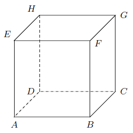 Cube, droites orthogonales, plans, géométrie dans l'espace