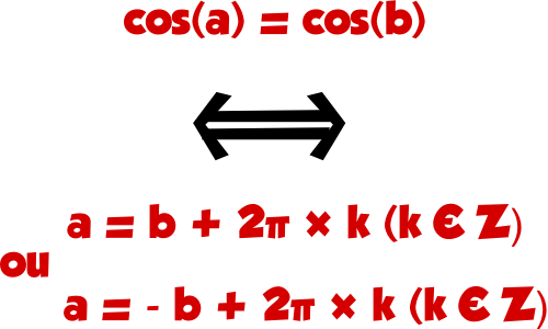 trigonométrie équations cosinus
