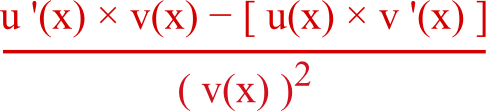 formule dérivée quotient