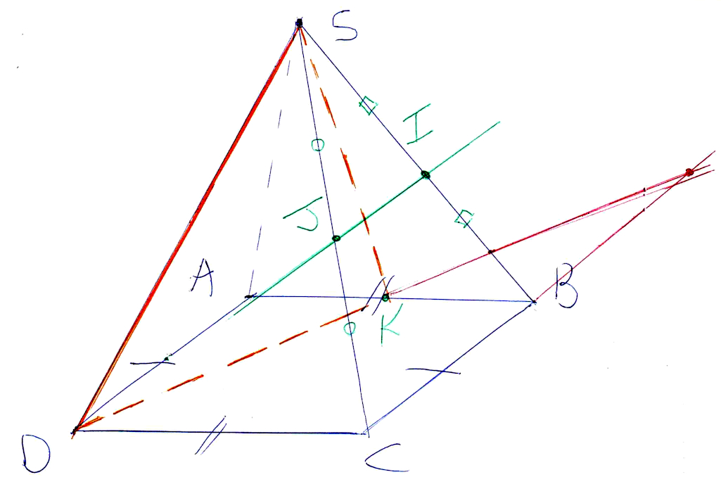 Géométrie 3D, pyramide, parallélogramme, intersections, seconde