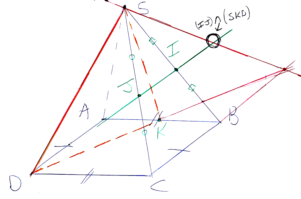 Géométrie 3D, pyramide, parallélogramme, intersections, seconde